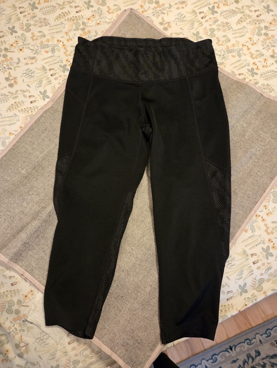 adidas Pants - adidas Black Cropped Climalite Leggings with Subtle Dot Print